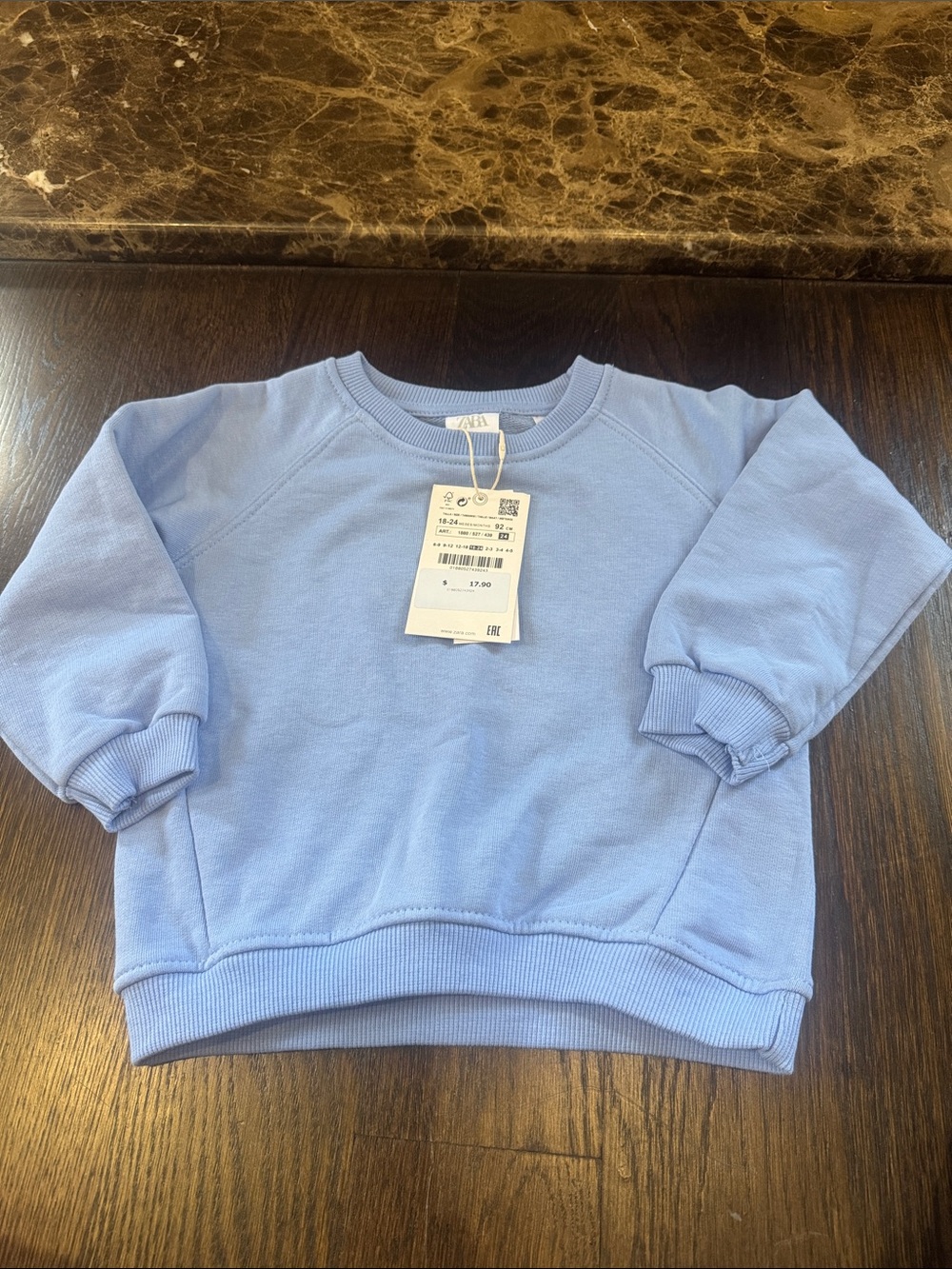 ZARA Kids Light Blue Crewneck Sweatshirt
